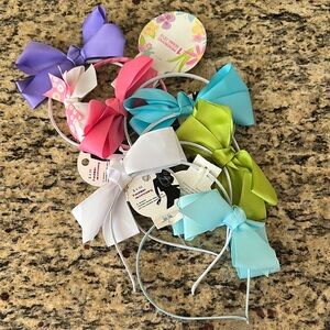 NWT 7 Colorful Little Girls Bow Headband Set